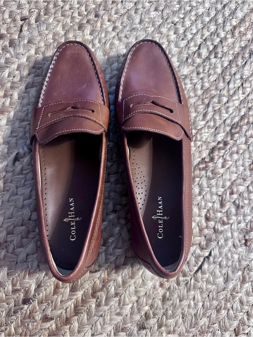 Cole Haan Brown Leather Penny Loafers Size 8.5 B Pristine Like New